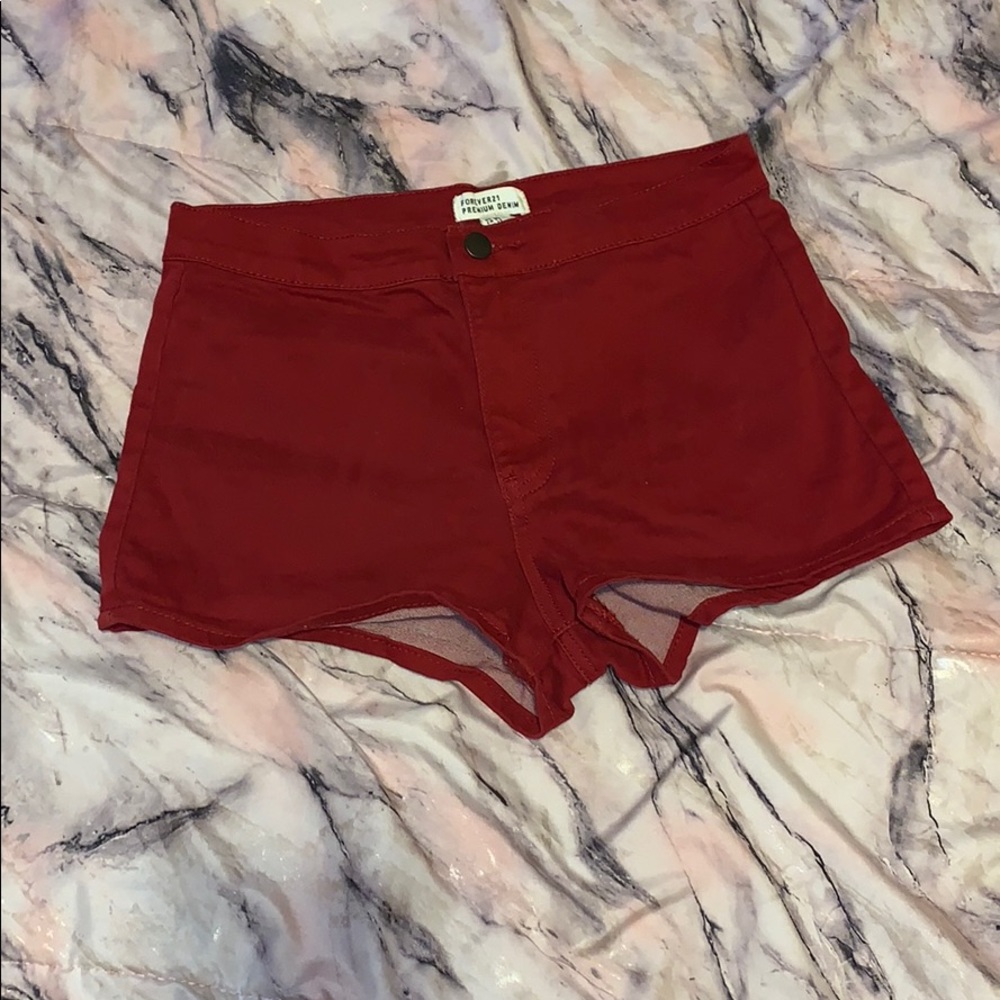 High Waist Red Short Shorts